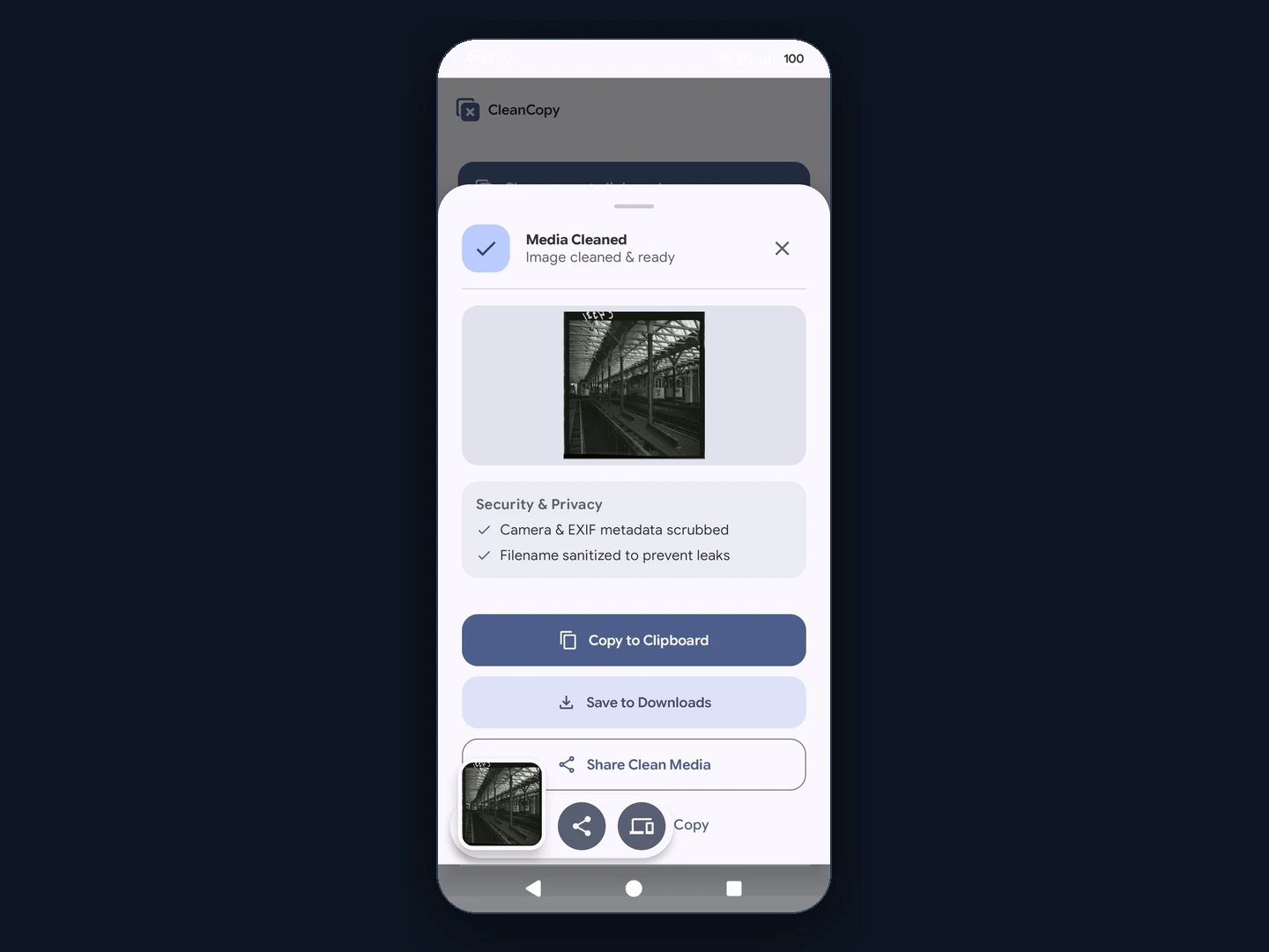Cleaned media modal