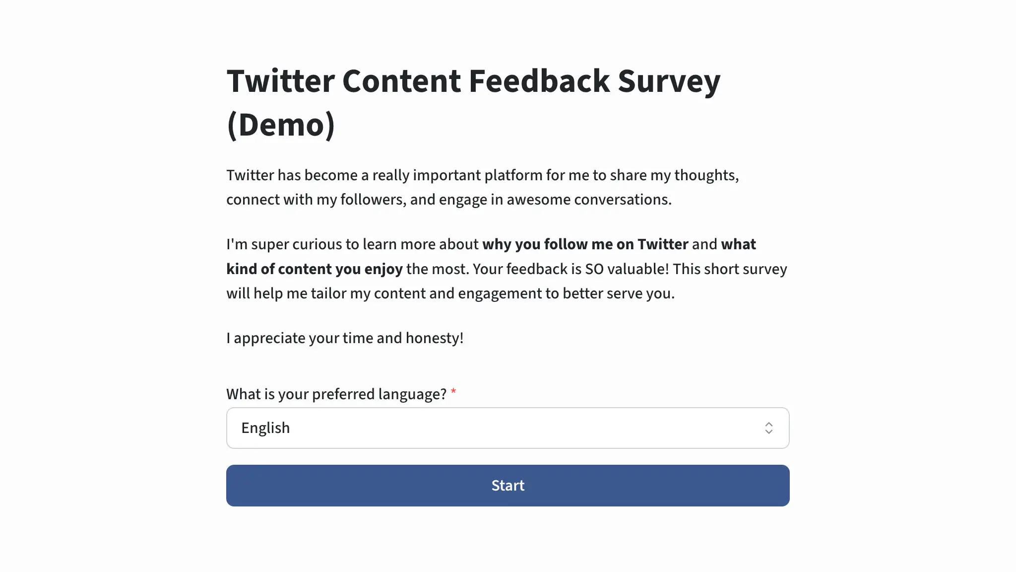 Initial survey